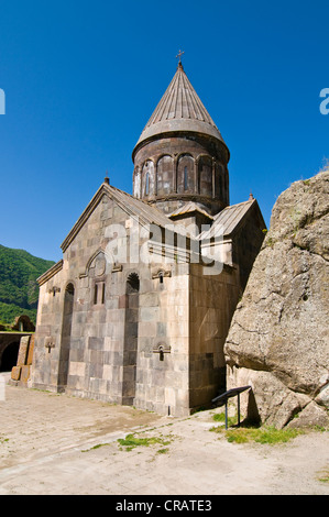 Monastero di Geghard, Sito Patrimonio Mondiale dell'UNESCO, Armenia, Caucaso, Medio Oriente Foto Stock