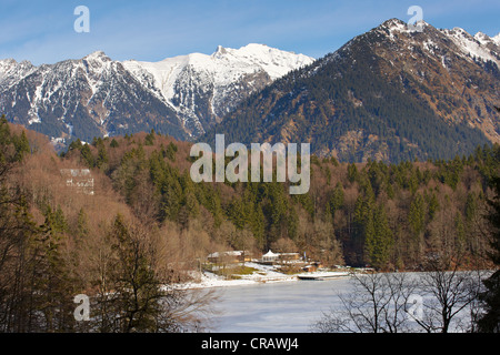 Freibergsee lago in inverno Foto Stock