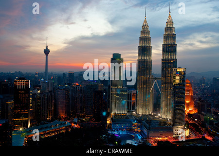 Petronas Twin Towers a Kuala Lumpur in Malesia Foto Stock