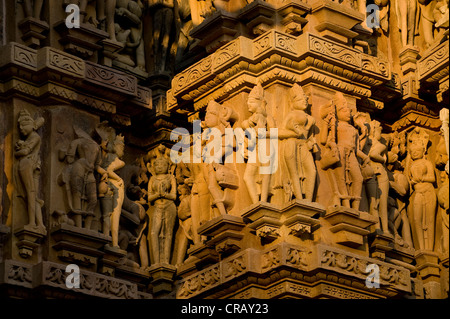 Kandariya Mahadev Temple, Khajuraho Gruppo di Monumenti Patrimonio dell'Umanità UNESCO, Madhya Pradesh, India, Asia Foto Stock