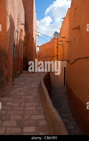 Stretto vicoletto nel villaggio di Ghardaia nel Patrimonio Mondiale dell Unesco M'zab, Algeria, Africa Foto Stock