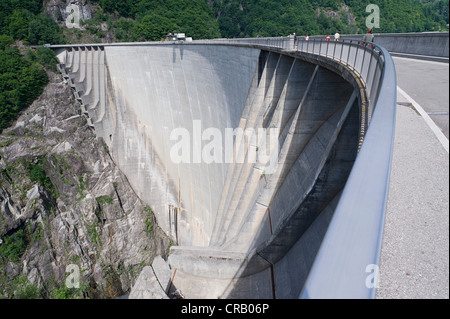 Diga, bassa Valle Verzasca, Canton Ticino, Svizzera, Europa Foto Stock