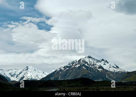 Mt Cook gamma Alpi Meridionali cime innevate Foto Stock