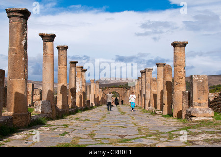 Le rovine romane di Djemila, Sito Patrimonio Mondiale dell'Unesco, Kabylie, Algeria, Africa Foto Stock