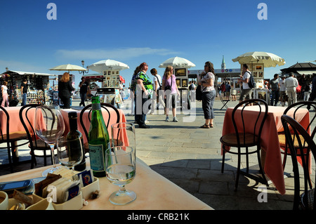 I turisti su Riva degli Schiavoni Venezia Italia Foto Stock