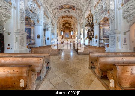 Benediktbeuern Abbey, un ex abbazia benedettina, oggi un monastero dei Salesiani di Don Bosco a Benediktbeuern Foto Stock
