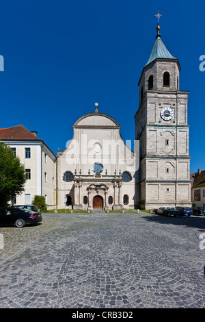 Chiesa parrocchiale di San Salvator e Santa Croce, Heilig Kreuz, ex canonici agostiniani Chiesa, Polling Baviera superiore Foto Stock