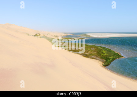 Le dune e le zone umide di Sandwich Harbour, Namib-Naukluft National Park, Skeleton Coast National Park, Namib Desert, Namibia Foto Stock