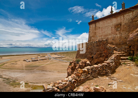 Chiu Monastero a lago Manasarovar, West Tibet Tibet, Asia Foto Stock