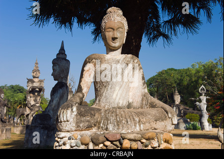 Statue di Buddha in Buddha Park, Xieng Khouan, Vientiane, Laos, Indocina, Asia Foto Stock