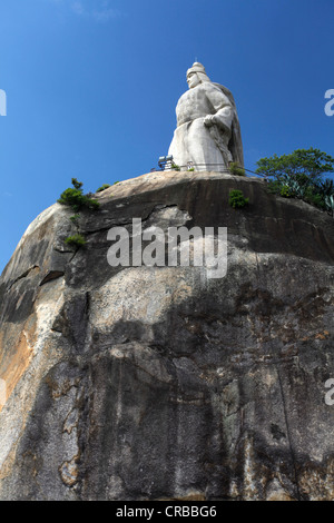 Statua di Pietra di Zheng Chenggong sull Isola di Gulangyu, Xiamen, noto anche come Amoy, provincia del Fujian, Cina e Asia Foto Stock