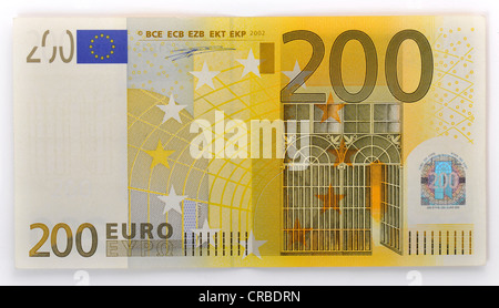 200-di banconote in euro, anteriore Foto Stock