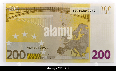 200-di banconote in euro, indietro Foto Stock