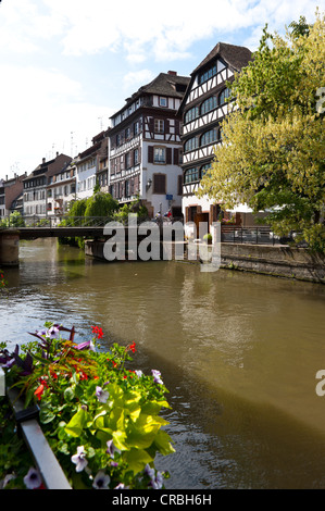 Distretto di Le Petite France di Strasburgo, il fiume Ill, Alsazia, Francia, Europa Foto Stock