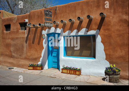 Adobe Architettura, Santa Fe, New Mexico, NEGLI STATI UNITI Foto Stock