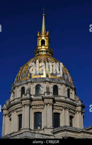 Placcato oro a cupola, Chiesa Duomo des Invalides o Eglise du Dome, Napoleone la tomba, Parigi, Francia, Europa Foto Stock