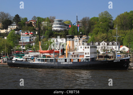 Museo di Stettino nave rompighiaccio, museo Oevelgoenne Harbour, Amburgo, Germania, Europa Foto Stock