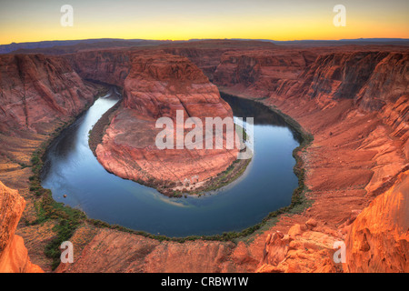 Curva a ferro di cavallo o Re Bend, sinuosa ansa del fiume Colorado, Pagina, Glen Canyon National Recreation Area, Arizona Foto Stock