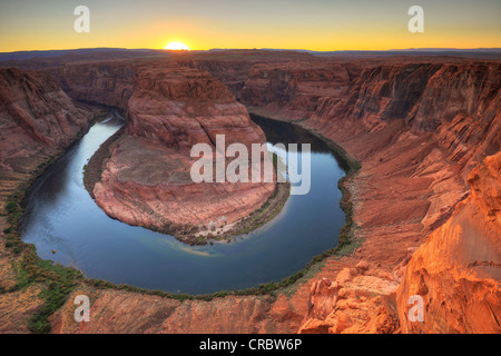 Curva a ferro di cavallo o Re Bend, sinuosa ansa del fiume Colorado, Pagina, Glen Canyon National Recreation Area, Arizona Foto Stock