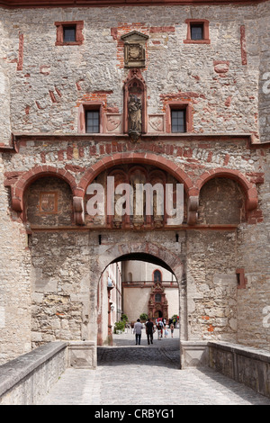 Scherenbergtor gate, Festung Marienberg, Fortezza di Marienberg Würzburg, bassa Franconia, Franconia, Baviera, Germania, Europa Foto Stock