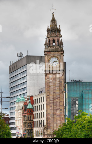 Clock Tower, Albert Memorial Clock Tower di Belfast, Irlanda del Nord, Regno Unito, Europa, PublicGround Foto Stock