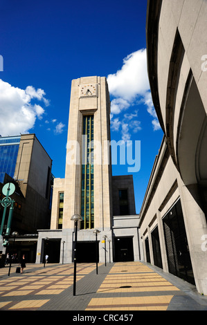 Torre presso la stazione ferroviaria Gare du Nord, Noordstation, St Josse trimestre, Bruxelles, Belgio, Benelux Foto Stock