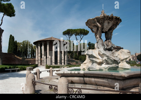 Tempio di Vesta e il Tempio di Vesta, Roma, Italia, Europa Foto Stock