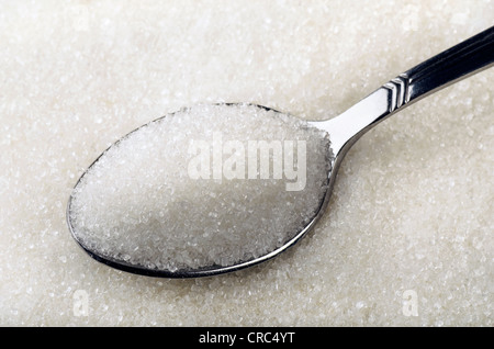 Cucchiaio da tè di quello dello zucchero bianco cristallizzato Foto Stock