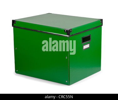 Green box di storage isolato su bianco Foto Stock