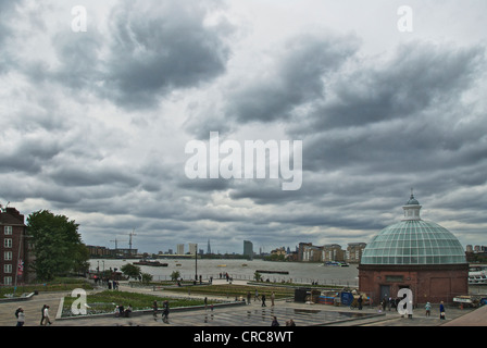 Greenwich foot tunnel entrata Foto Stock