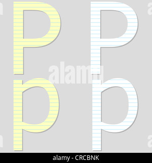 Carta set di font con la lettera P Foto Stock