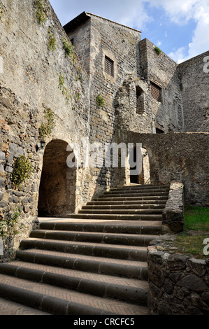 Castello Odescalchi, fortezza, il cortile di Bracciano, Lazio, l'Italia, Europa Foto Stock