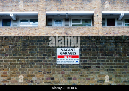 Vacante in garage per lasciare segno. Foto Stock