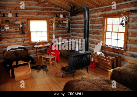 Soldato' dormitorio del XIX secolo, Fort Walsh, Saskatchewan, Canada Foto Stock