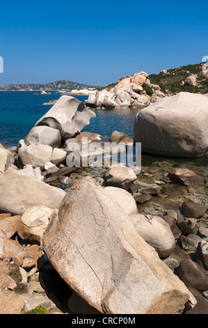 Le formazioni rocciose, esterno Gallura, Palau Sardegna, Italia, Europa Foto Stock