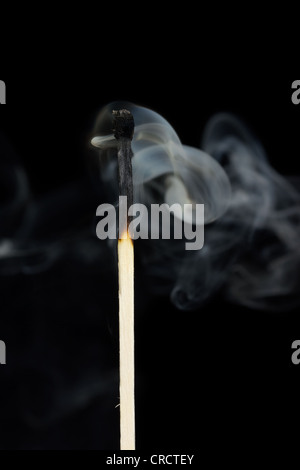 Il fumo proveniente da un match che è stato appena messo fuori Foto Stock