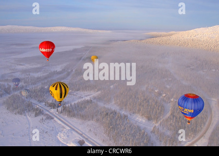 Levi Arctic Hot Air Balloon Festival 2008, Finlandia, Lapponia, Kittilae Foto Stock