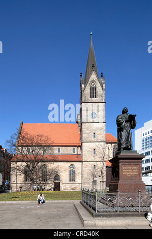 Merchants' Chiesa Memoriale di Lutero, rabbia square, Erfurt, Turingia, Germania, Europa PublicGround Foto Stock