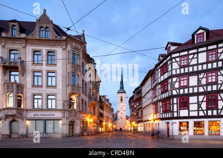 Allerheiligenkirche chiesa, Domplatz square, Erfurt, Turingia, Germania, Europa PublicGround Foto Stock