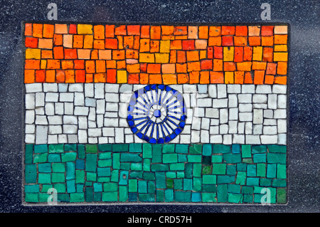 Flagg dell India come un mosaico nel quartiere finanziario - Monumento del soldato universale, USA, New York City, Manhattan Foto Stock