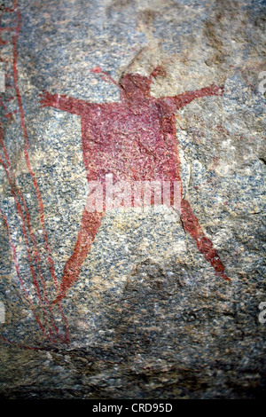 Una pittura rupestre a Kolo, nel nord della Tanzania. Una serie di dipinti rupestri a Kolo, nel nord della Tanzania, potrebbe essere la più antica "arte Foto Stock