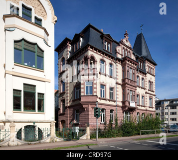 Townhouse, periodo Gruenderzeit, Eisenach, Turingia, Germania, Europa PublicGround Foto Stock