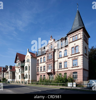 Townhouse, periodo Gruenderzeit, Eisenach, Turingia, Germania, Europa PublicGround Foto Stock
