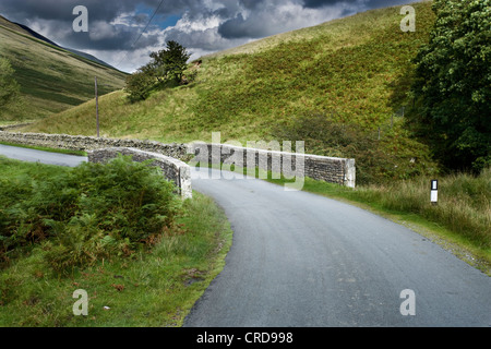 Strade di campagna nel distretto del lago uk cgi sfondi auto estate nuvole soffici colline Foto Stock