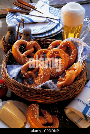 Pretzel bavaresi, Germania. Foto Stock