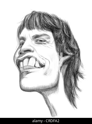 La caricatura di Mick Jagger Foto Stock