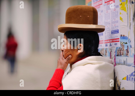 Indio donna, La Paz, Bolivia, Sud America Foto Stock