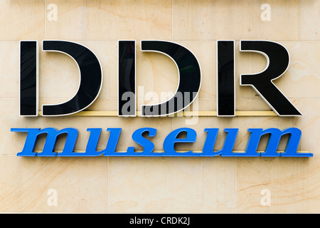 Logo della DDR Museum di Berlino, Germania, Europa Foto Stock