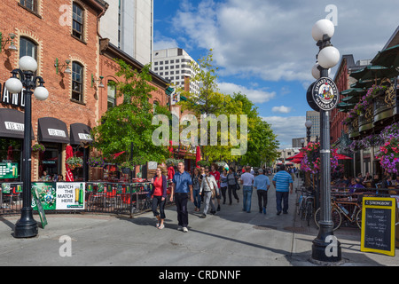 Caffè e ristoranti nella Byward Market area, Ottawa, Ontario, Canada Foto Stock