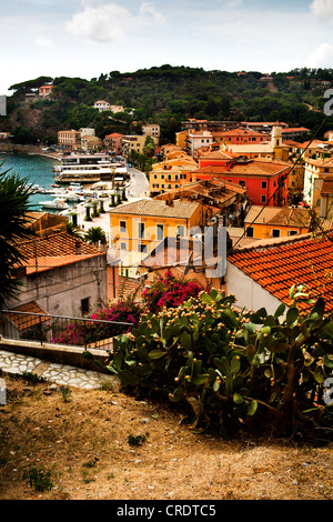 Townscape, Porto Azzurro, Isola d'Elba, Italia, Europa Foto Stock